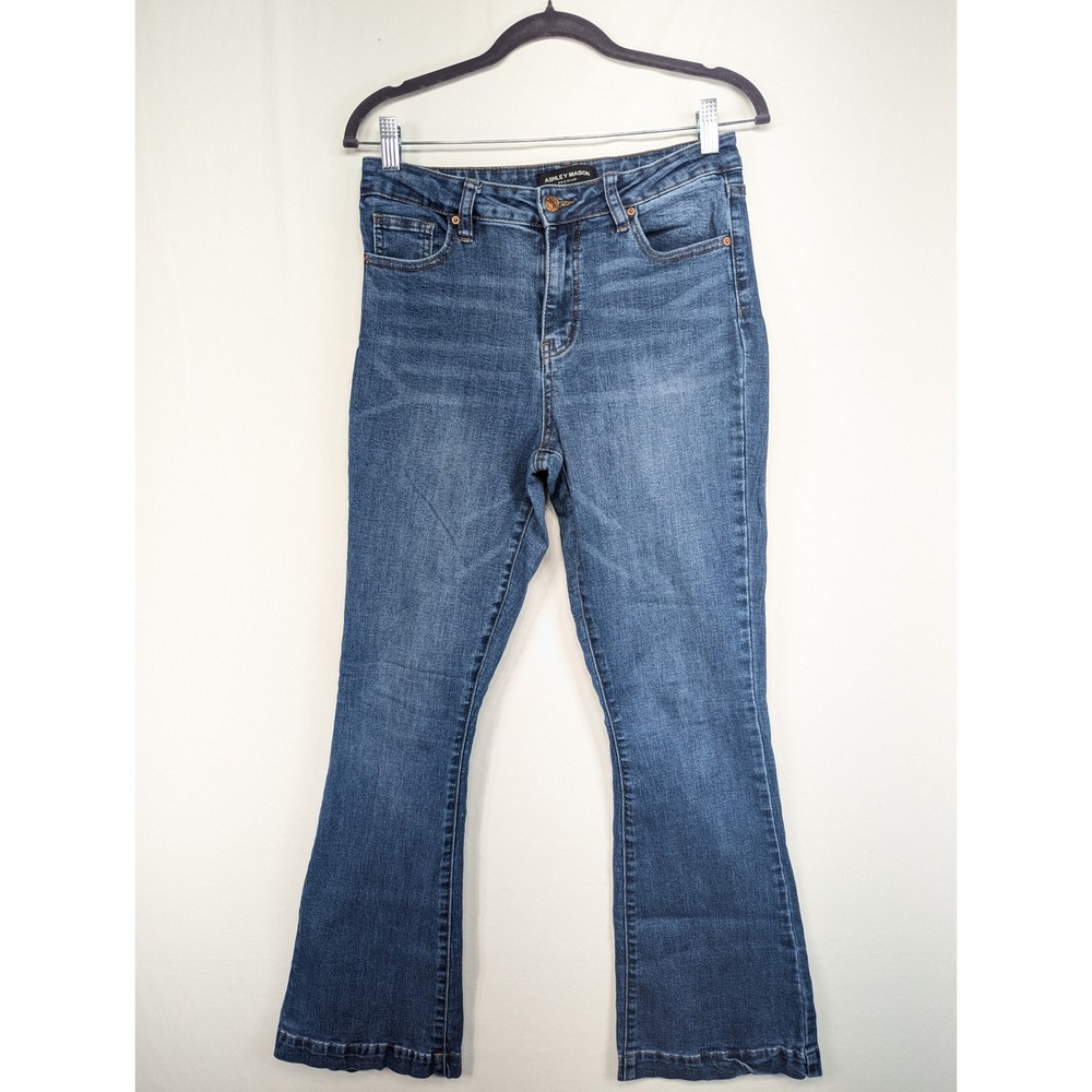 Ashley Mason Premium High Rise Flare‎ Jeans Medium Wash Blue Size 9/29 Stretch